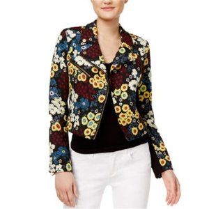 Rachel Roy floral motorcycle jacket